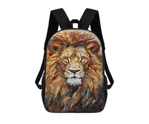 sinyumoney Stunning Lion Mosaic Artwork School Backpack Large School Backpack for Boys for Campus Outdoor Travel Sports 17inch