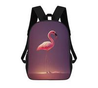 sinyumoney Stunning Pink Flamingo Artwork School Bag Bookbag 3D Printed Children's Backpacks for Kids Boy Girl Book Bags Kids School Bag Travel Rucksacks 17inch
