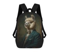 sinyumoney Stylish Alpaca in Formal Attire Backpack School Lightweight Airport College Students Back Pack for School/Work/Travel 17inch