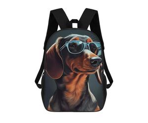 sinyumoney Stylish Dachshund Sunglasses Children's School Backpack 3D Printed for Kids Travel Rucksacks Book Bags Kids School Bag 17inch