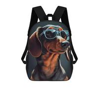 sinyumoney Stylish Dachshund Sunglasses School Bag Bookbag 3D Printed Children's Backpacks for Kids Boy Girl Book Bags Kids School Bag Travel Rucksacks 17inch