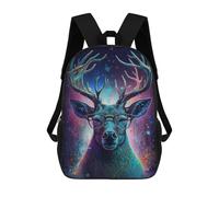 sinyumoney Stylish Deer with Glasses Art Print 3D Printed Children's School Backpack for Kids High Capacity Travel Rucksacks 17 Inch Book Bags Kids