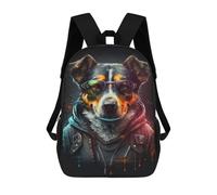 sinyumoney Stylish Dog in Sunglasses Backpack School Daypacks Business Backpack Water Resistant Bookbag for Boys/Girls/Teenagers 17inch