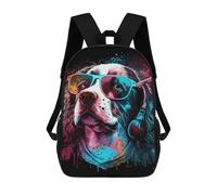 sinyumoney Stylish Dog Sunglasses Art Print School Bags School Secondary High School College Backpack Travel for Men, Women & Teenage Boys 17inch