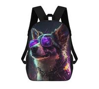 sinyumoney Stylish Dog with Sunglasses -1 Backpack School Secondary Causal Travel High School Bags for Men/Women 17inch