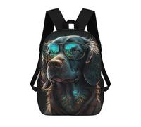 sinyumoney Stylish Dog with Sunglasses -2 School Backpack Water Resistant Travel Backpack Computer Bag for Men, Women & Teenage Boys 17inch