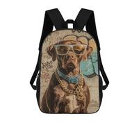 sinyumoney Stylish Dog with Sunglasses Backpack School Bag Daypacks Business Backpack Water Resistant Bookbag for Girls Boys Teenage 17inch