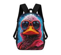 sinyumoney Stylish Duck in Sunglasses Backpacks, Kids Backpack Student School Bag 3D Printed Travel Backpacks Fashion Accessory Backpack Children Waterproof School Bags 17inch