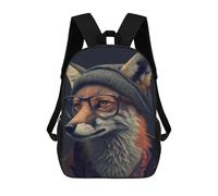 sinyumoney Stylish Fox Portrait Print Children's Backpack School Bag for Adult And Kids Travel Daypack 17inch