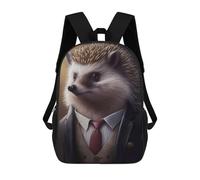 sinyumoney Stylish Hedgehog in Suit Backpack School Backpack Kids School Bag Large Capacity Kids Backpack for School Rucksack 3D Book Bag Gifts for Kids 17inch