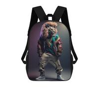 sinyumoney Stylish Lion Streetwear Backpacks Kids Student Schoolbag,3D Printed Backpacks,Elementary And Middle School Students Backpacks for Boys Girls 17inch