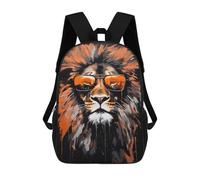 sinyumoney Stylish Lion Sunglasses Art Print -1 School Backpack Lightweight Schoolbag Dayback Bookbag College for Camping Outdoor Adventures And Daily Travel 17inch
