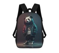 sinyumoney Stylish Panda Streetwear Children's Backpacks School Backpack 3D Printed Backpack for Kids Travel Rucksacks Book Bags Kids School Bag 17inch