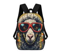 sinyumoney Stylish Sheep with Sunglasses Backpack for School 3D Printed Boys Girls School BagChildren Bookbag Travel Rucksack 17inch