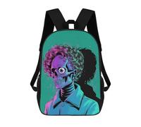 sinyumoney Stylish Skeleton with Curly Hair Children's Backpacks School 3D Printed Bag Bookbag for Kids Travel Rucksacks Boy Girl Book Bags Kids School Bag 17inch