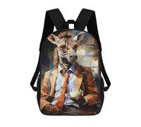sinyumoney Stylish Zebra in Suit School Bags School Secondary High School College Backpack Travel for Boys/Girls/Teenagers 17inch