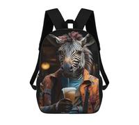 sinyumoney Stylish Zebra Sipping Beverage Rucksack Business Laptop Rucksack Bag Unisex Casual Daypack for Girls Boys Teenage 17inch