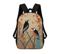 sinyumoney Stylized Birds on Branches School Backpack School Bags For Girls Boys Backpack With Pocket Fashion School Bag Kids Backpack 17inch