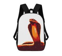 sinyumoney Stylized Cobra Illustration on White Background 3D Printed Kids School Bag Rucksacks Children's School Fashion Casual Back Pack High Capacity Travel Book Bags Backpack for Kids 17inch