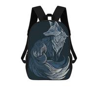 sinyumoney Stylized Fox Illustration Backpack School High Secondary School Bags Casual Backpack for Teenage Girls Boys Women Men 17inch