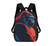 sinyumoney Stylized Gorilla Portrait Children's Backpacks School 3D Printed Bag Bookbag for Kids Travel Rucksacks Boy Girl Book Bags Kids School Bag 17inch