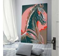 sinyumoney Stylized Horse with Glowing Red Eyes Wall Pictures for Living Room For Home Modern Decoration Large Wall Art 12x18inch(30x45cm)