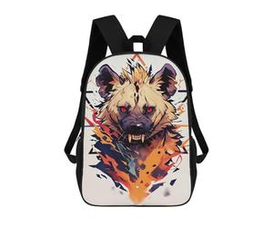 sinyumoney Stylized Hyena Portrait with Geometric Elements Rucksack Computer Rucksack for School/Work/Travel for Camping Outdoor Adventures And Daily Travel 17inch
