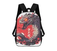 sinyumoney Stylized Snake with Japanese Text Rucksack Water Resistant Travel Backpack Computer Bag for Teenage Girls Boys Women Men 17inch