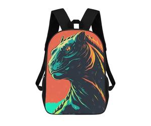 sinyumoney Stylized Tiger Portrait with Bold Colors School Bags High Secondary School Bags Casual Backpack for Campus Outdoor Travel Sports 17inch