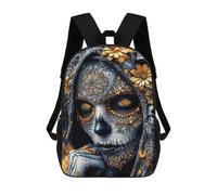 sinyumoney Sugar Skull Woman Backpack School Rucksack Casual Daypacks School Work Travel Bag for Men/Women 17inch
