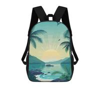 sinyumoney Sumatra Island Indonesia Kids School Backpack School Bag 3D Printed School Bag for Boys Elementary And Middle School Students 17inch