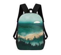 sinyumoney Summer Forest Mist Backpack School Lightweight Casual Daypack School Backpacks for School/Work/Travel 17inch