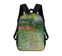sinyumoney Summer Pond Backpack School Lightweight Airport College Students Back Pack for Campus Outdoor Travel Sports 17inch
