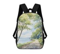 sinyumoney Summer Shoreline Backpack 3D Printed Children's School Backpack Kids Travel Backpacks High Capacity Book Bags Children's Backpack Rucksack 17inch