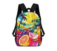 sinyumoney Summer Tropical Fruits Children's School Backpack 3D Printed for Kids Travel Rucksacks Book Bags Kids School Bag 17inch