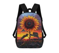sinyumoney Sunflower at Sunset School Backpack Schoolbags For Girls Boys Backpack With Pocket Fashion School Bag Kids Backpack 17inch