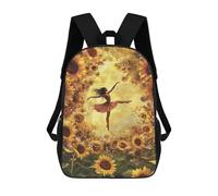 sinyumoney Sunflower Ballet Dance Art Print School Backpack Secondary Causal Travel High School Bags for Camping Outdoor Adventures And Daily Travel 17inch