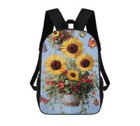 sinyumoney Sunflower Basket with Butterflies School Backpack Business Laptop Rucksack Bag Unisex Casual Daypack for Men, Women & Teenage Boys 17inch