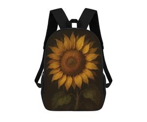 sinyumoney Sunflower Botanical Painting Backpack School Bag Large Water Resistant Laptop Backpack for Girls Boys Teenage 17inch