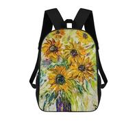 sinyumoney Sunflower Bouquet Backpack School Lightweight Schoolbag Dayback Bookbag College for Girl, Teen Girls 17inch