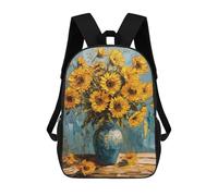 sinyumoney Sunflower Bouquet Oil Painting-7 Backpack School Daypacks Business Backpack Water Resistant Bookbag for Boys/Girls/Teenagers 17inch