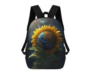 sinyumoney Sunflower Earth Galaxy Sun Backpack School Work Laptop Backpack Rucksack Bag for Men, Women & Teenage Boys 17inch