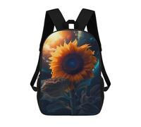 sinyumoney Sunflower Earth Sun Moon School Backpack 3D Printed Children's 17inch Backpacks Bag Bookbag for Kids Boy Girl Book Bags Kids School Bag Travel Rucksacks