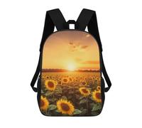 sinyumoney Sunflower Field Clear Sky School Bags Large Lightweight Casual Backpack- Perfect for Travel, Work And Daily Use 17inch
