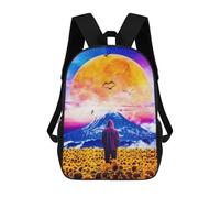 sinyumoney Sunflower Field Dreamscape Kids Backpack,School Backpack Kids School Bag 3D Printed Cartoon Large Capacity Backpack for Kids Boys And Girls 17inch