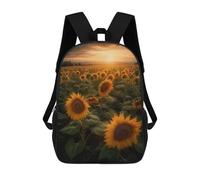 sinyumoney Sunflower Field Farmlands Kids School Backpack School Bag 3D Printed School Bag for Boys Elementary And Middle School Students 17inch