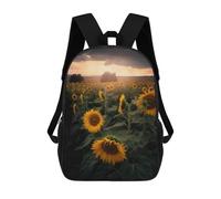 sinyumoney Sunflower Field Grey Cloud School Bags Computer Rucksack for School/Work/Travel for Girls Boys Teenage 17inch