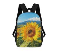 sinyumoney Sunflower Field Landscape Backpack School Lightweight Airport College Students Back Pack for Girl, Teen Girls 17inch