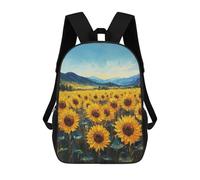sinyumoney Sunflower Field Painting-3 Rucksack School Secondary High School College Backpack Travel for Campus Outdoor Travel Sports 17inch