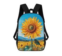 sinyumoney Sunflower Field Painting Backpack School Rucksack Casual Daypacks School Work Travel Bag for Men, Women & Teenage Boys 17inch
